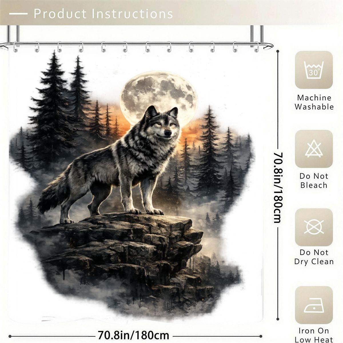 Shower Curtain 70.8"x70.8" (Made in USA) DeerFish 70 10