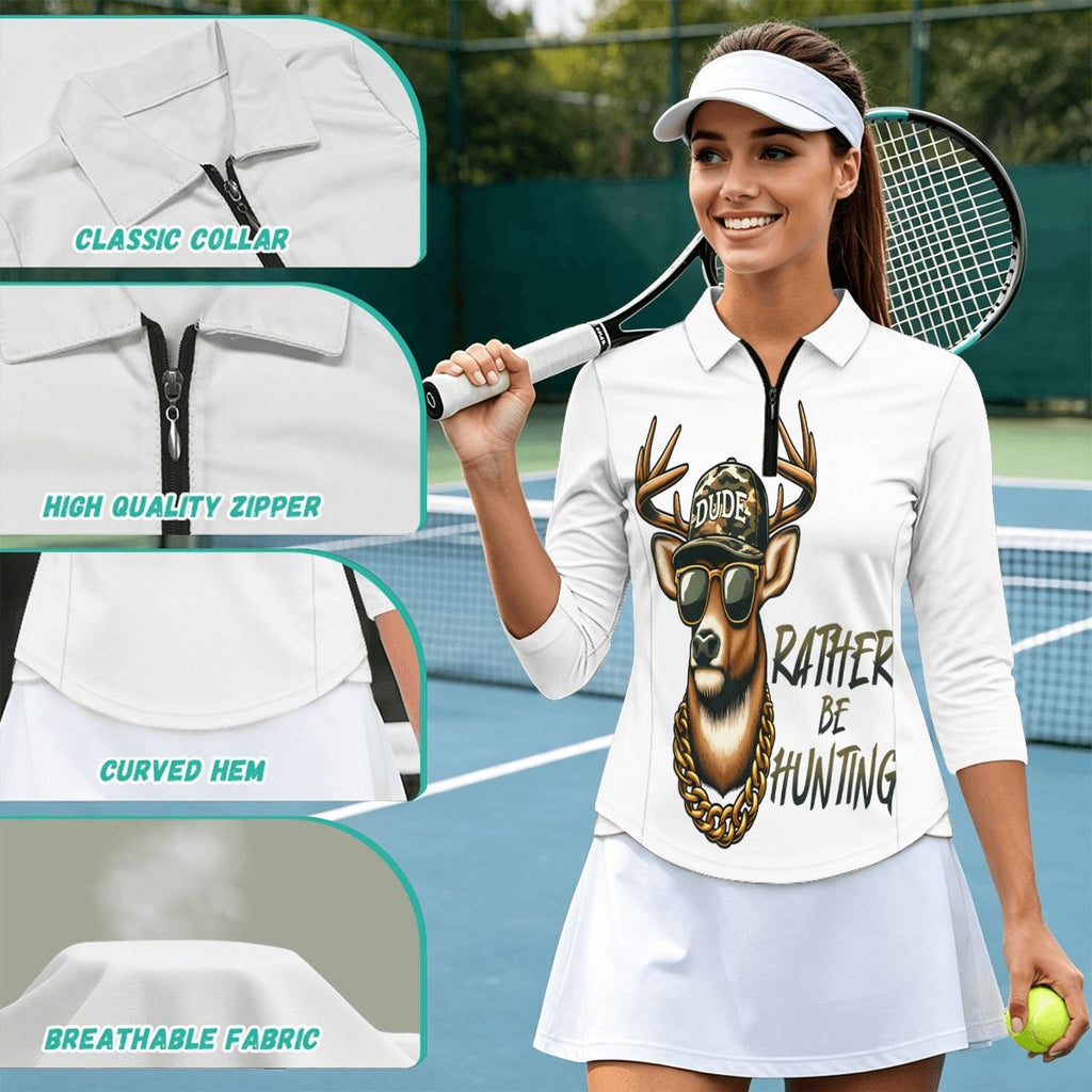 Women's QuarterZip Golf Polo A08VI24050604