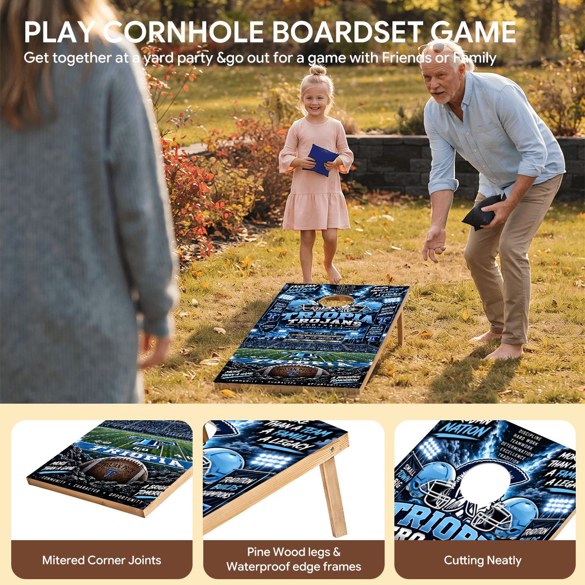 Cornhole Boards Game Set Triopia Trojans