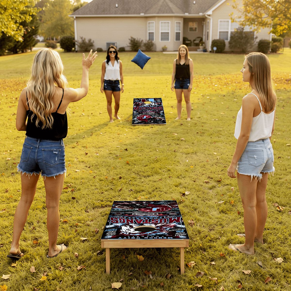 Cornhole Boards Game Set Mendon Unity Mustangs