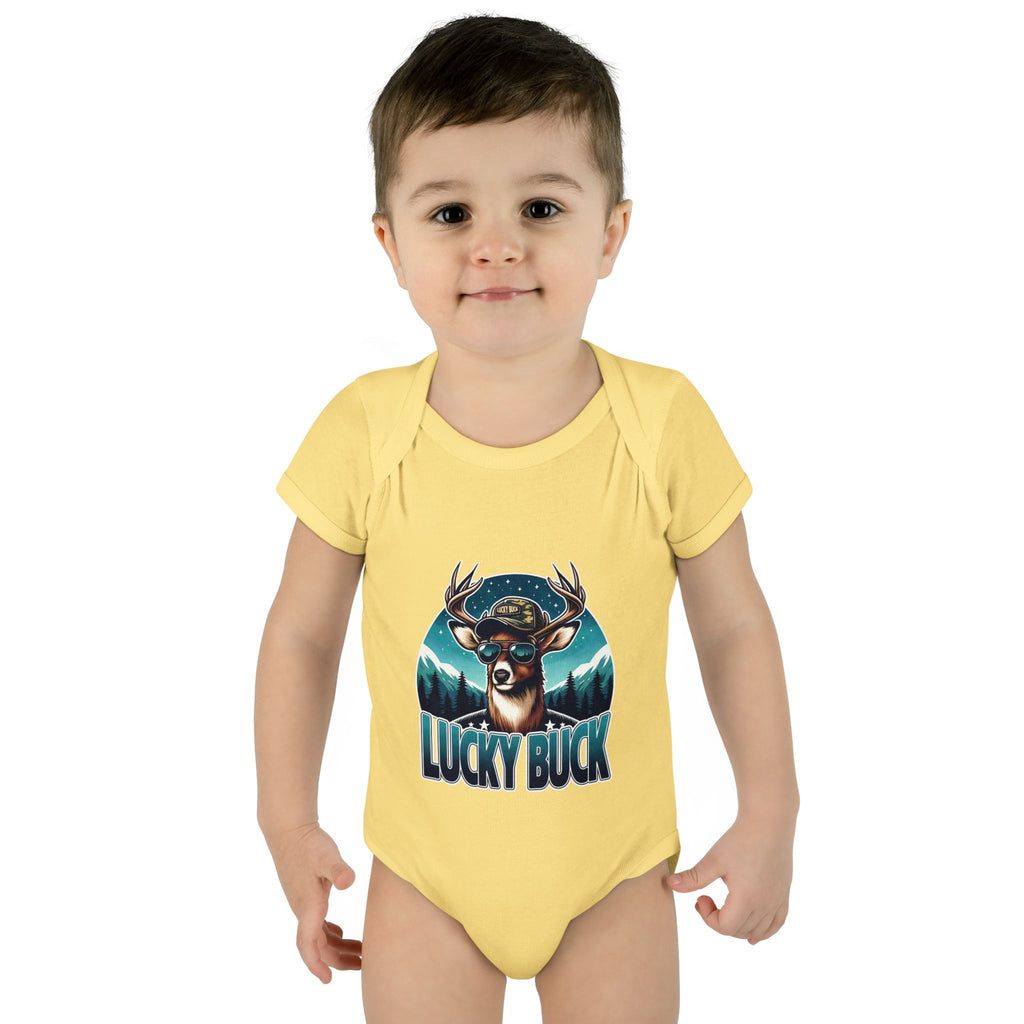 Lucky Buck Baby Bodysuit — Cute Deer Infant One-Piece