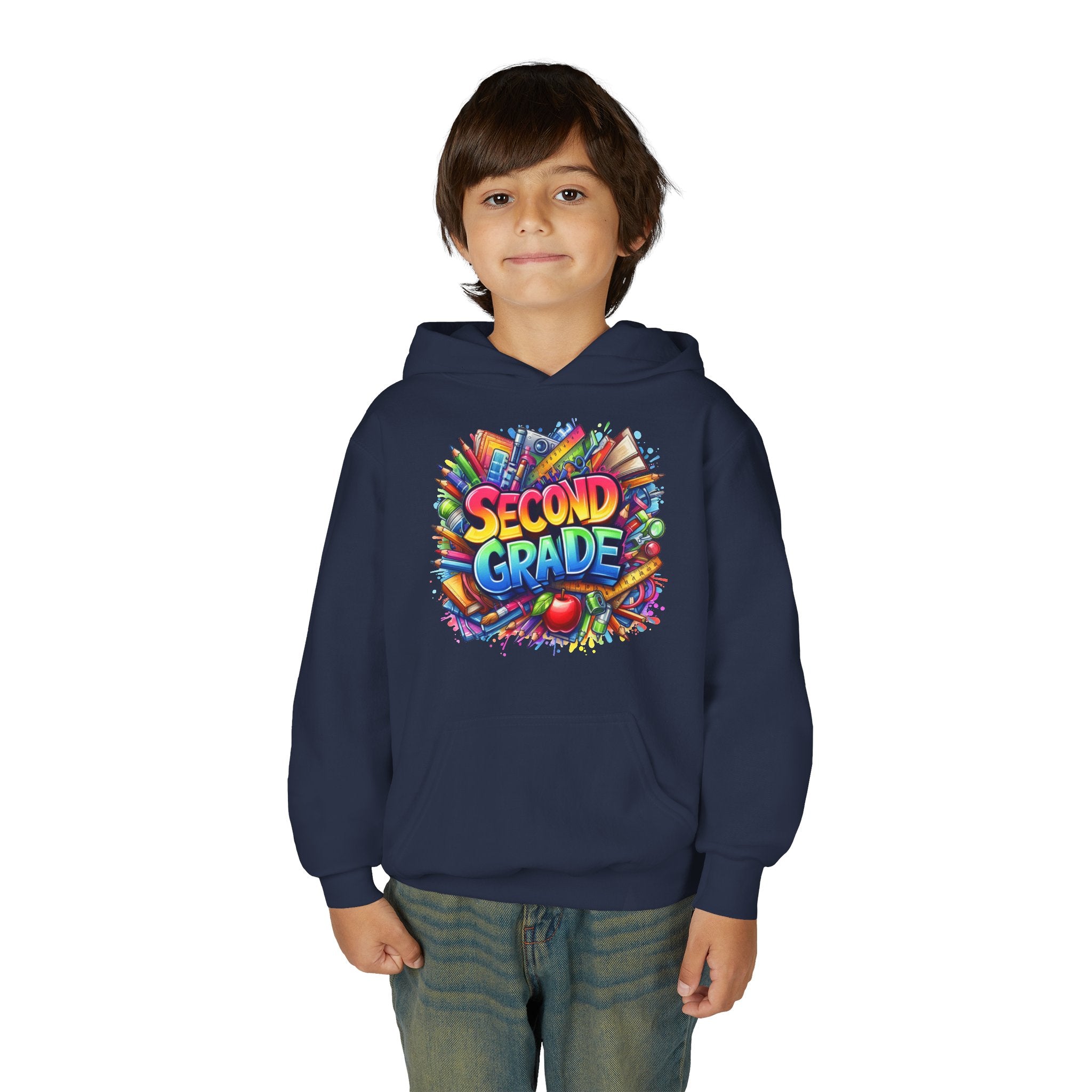 Second Grade Kids Hoodie — Colorful School Ready Sweatshirt for Students