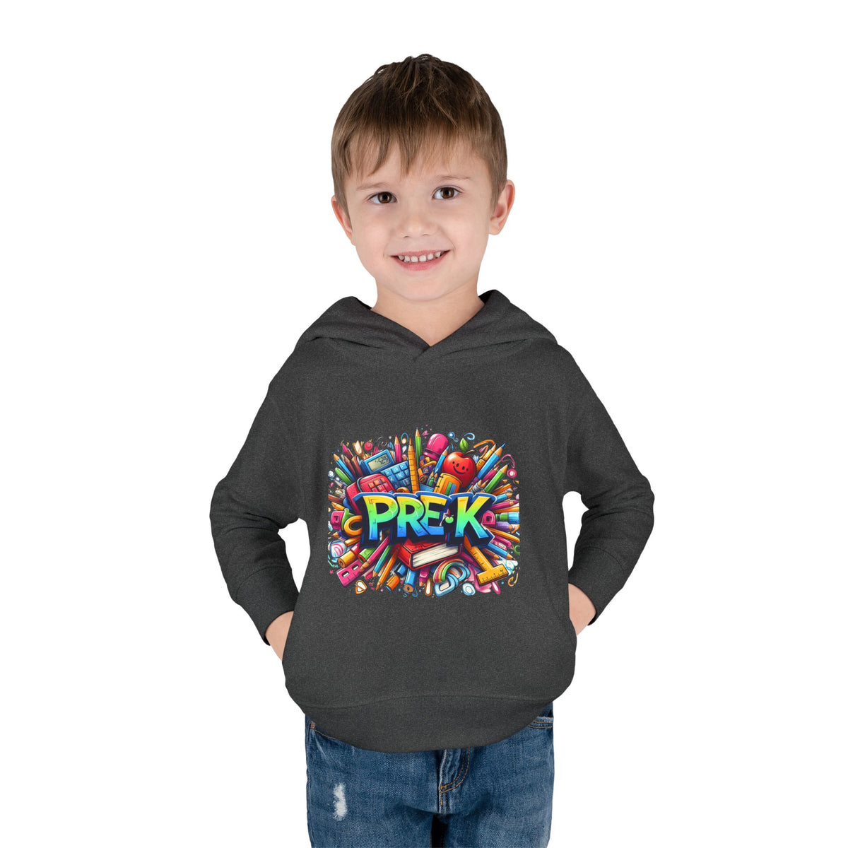 Pre-K Toddler Hoodie — Colorful School Kids Pullover Fleece