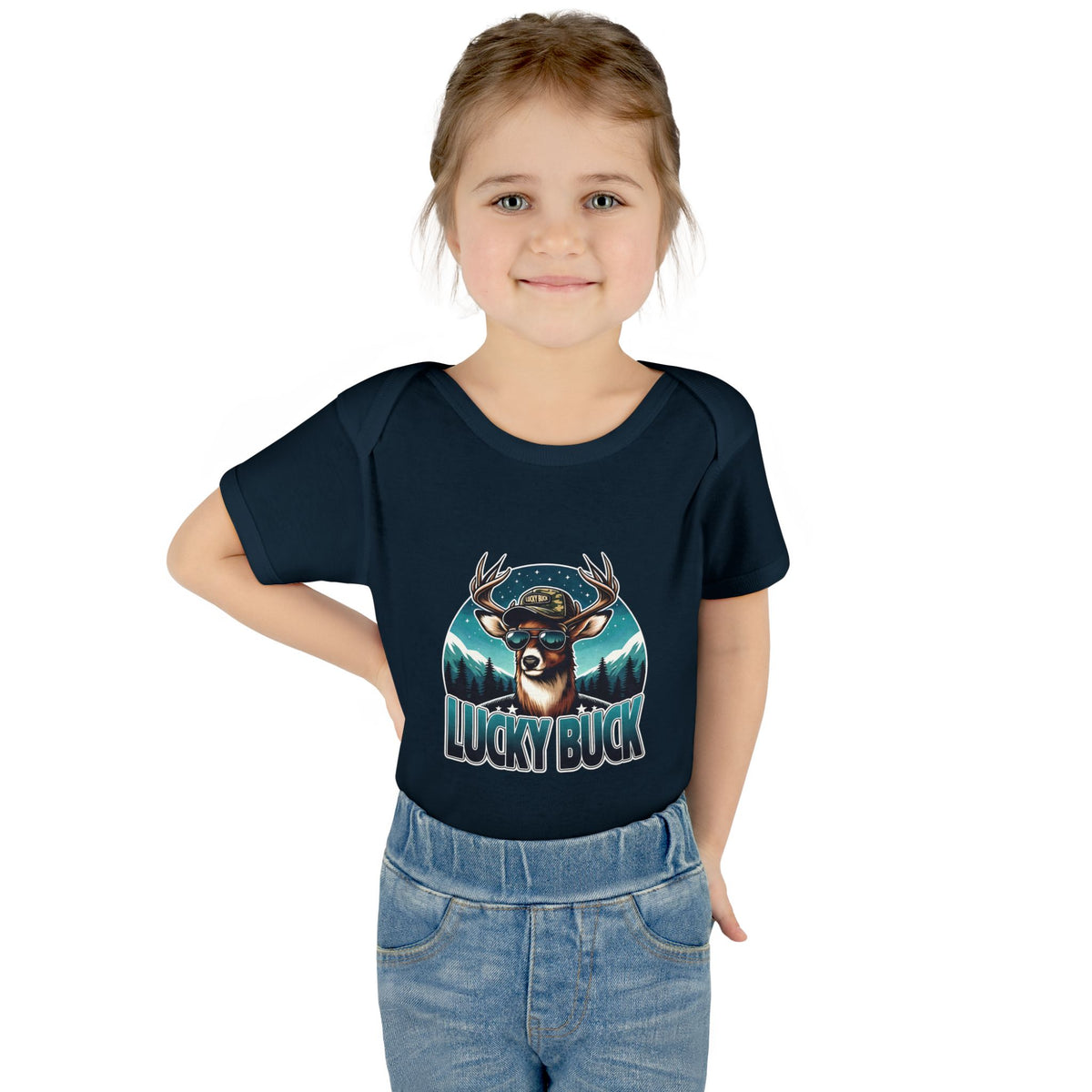 Lucky Buck Baby Bodysuit — Cute Deer Infant One-Piece