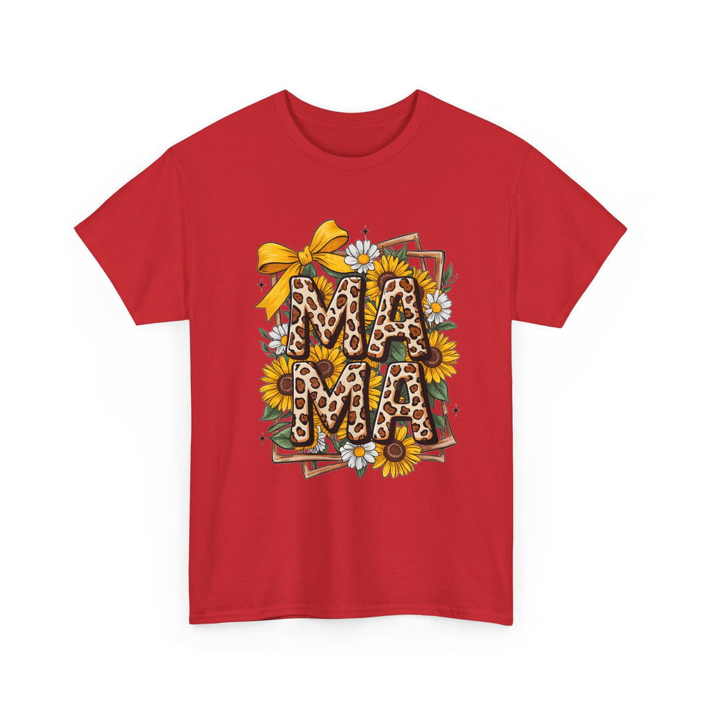 Mama Leopard Print Sunflower T-Shirt