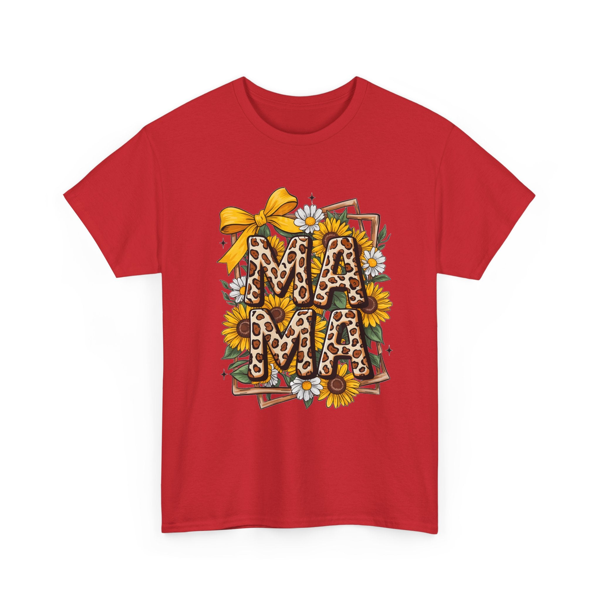 Mama Leopard Print Sunflower T-Shirt