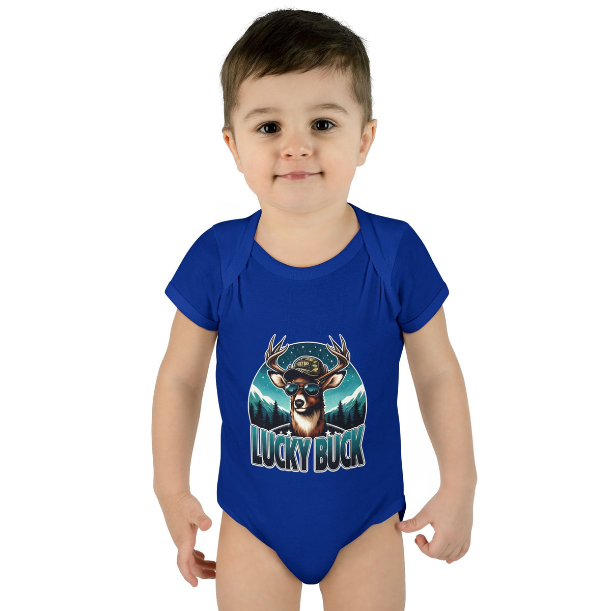 Lucky Buck Baby Bodysuit — Cute Deer Infant One-Piece