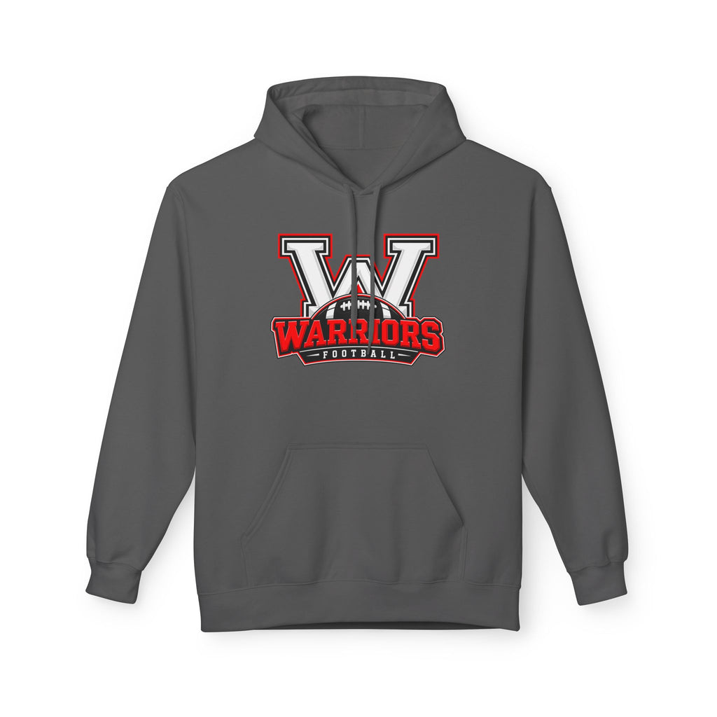 Warriors Football V Logo Hoodie — High School Team Spirit Pullover