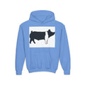 Youth Pig Silhouette Hoodie — Farm Animal Kids Sweatshirt