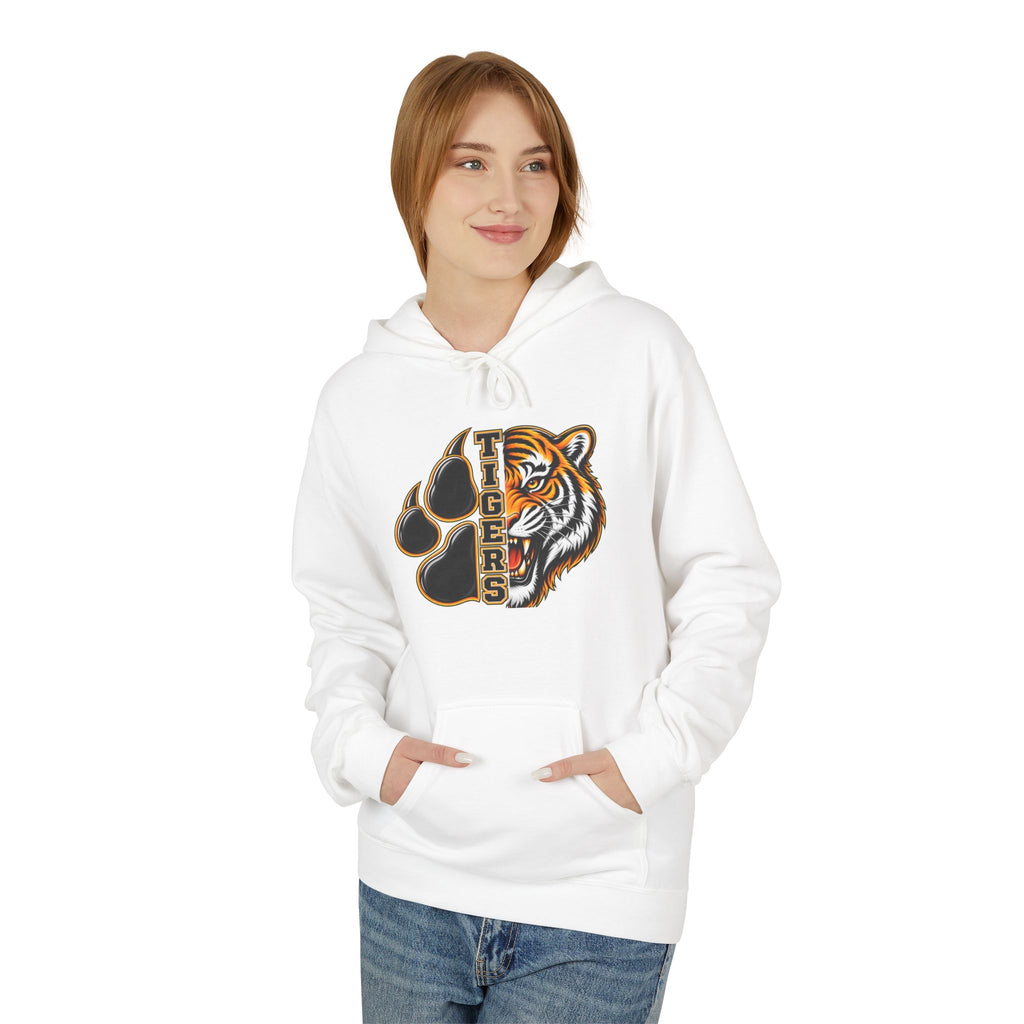 Tiger Paw Split Face Hoodie — Vintage Bengal Tiger Graphic Sweatshirt