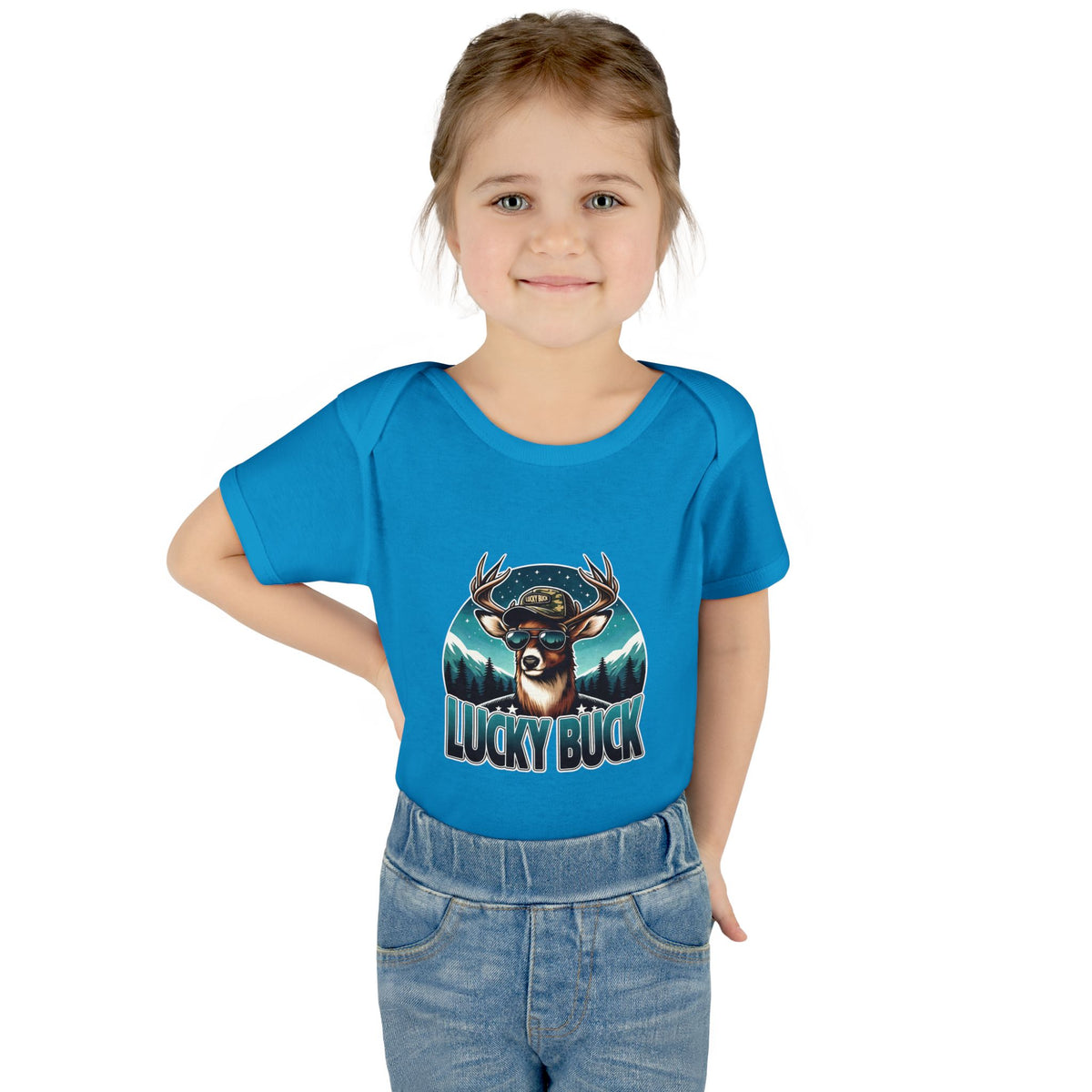 Lucky Buck Baby Bodysuit — Cute Deer Infant One-Piece