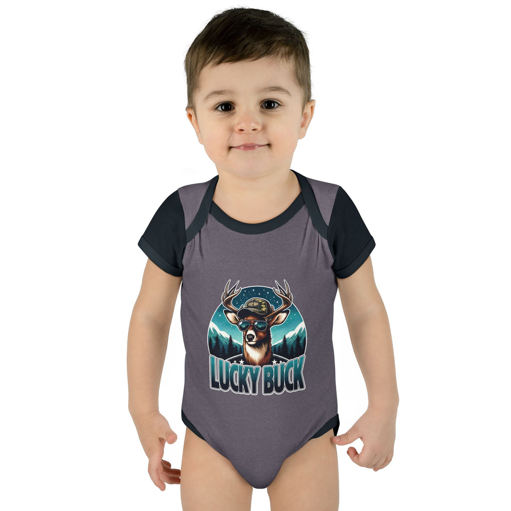 Lucky Buck Baby Bodysuit — Cute Deer Infant One-Piece