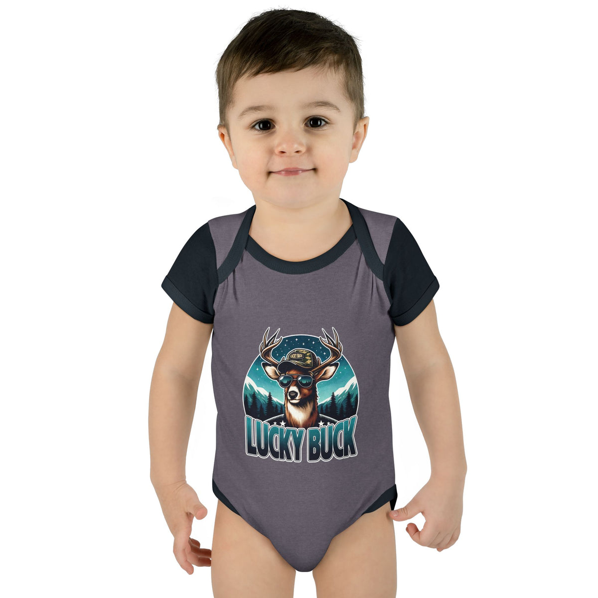 Lucky Buck Baby Bodysuit — Cute Deer Infant One-Piece