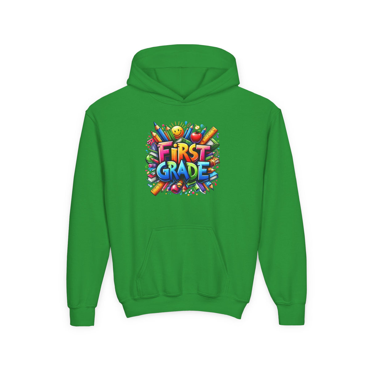 First Grade Kids Hoodie — Colorful School Back-to-School Sweatshirt