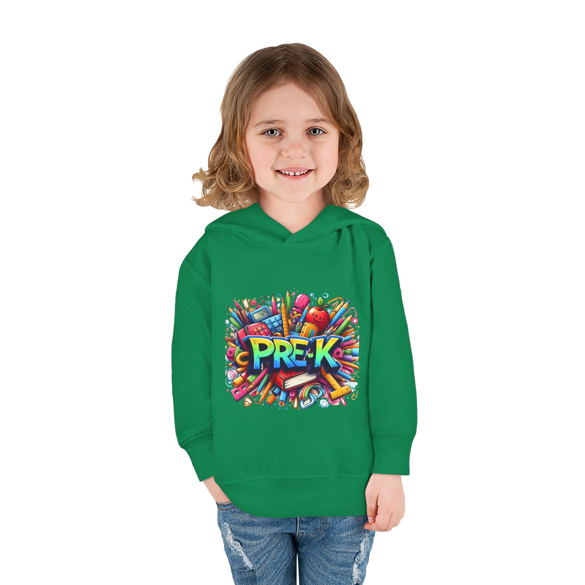 Pre-K Toddler Hoodie — Colorful School Kids Pullover Fleece