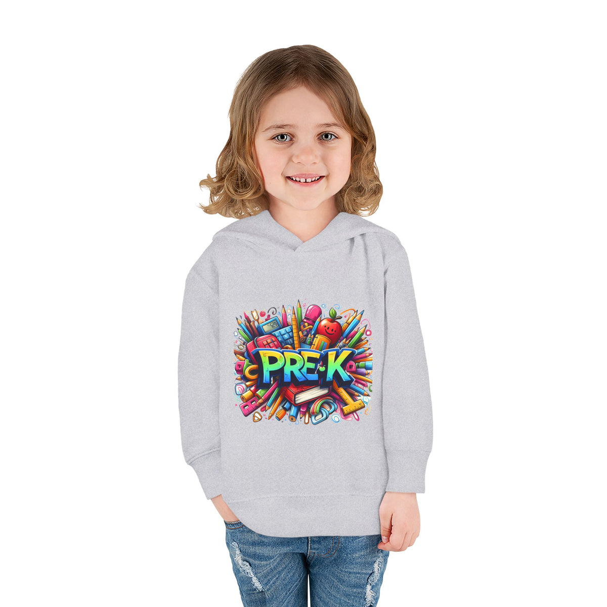 Pre-K Toddler Hoodie — Colorful School Kids Pullover Fleece