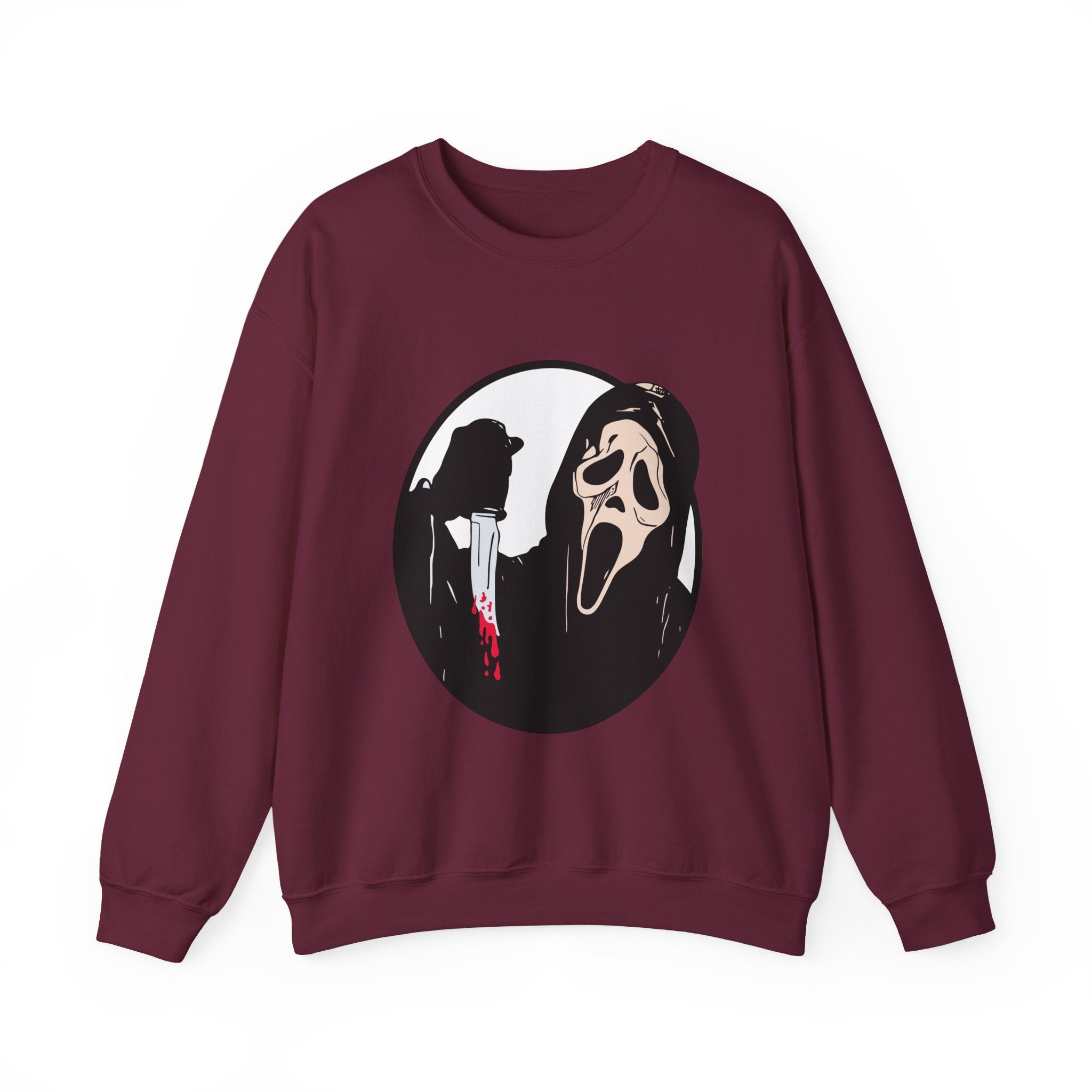 Scream Mask Crewneck Sweatshirt - Horror Movie Ghostface Graphic