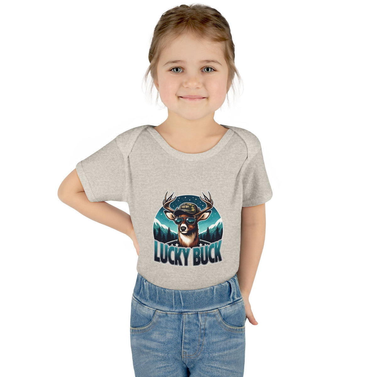 Lucky Buck Baby Bodysuit — Cute Deer Infant One-Piece