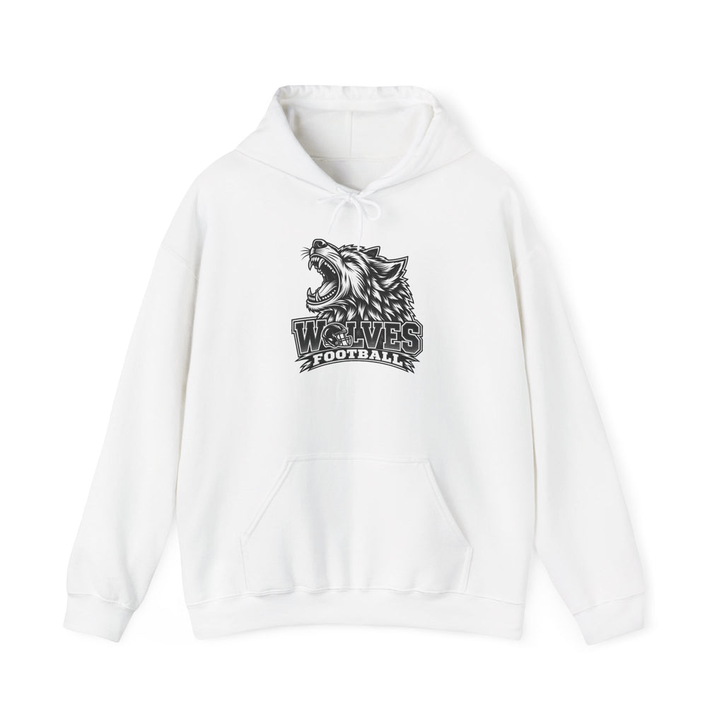Wolves Football Hoodie — Vintage Roaring Wolf Team Pullover