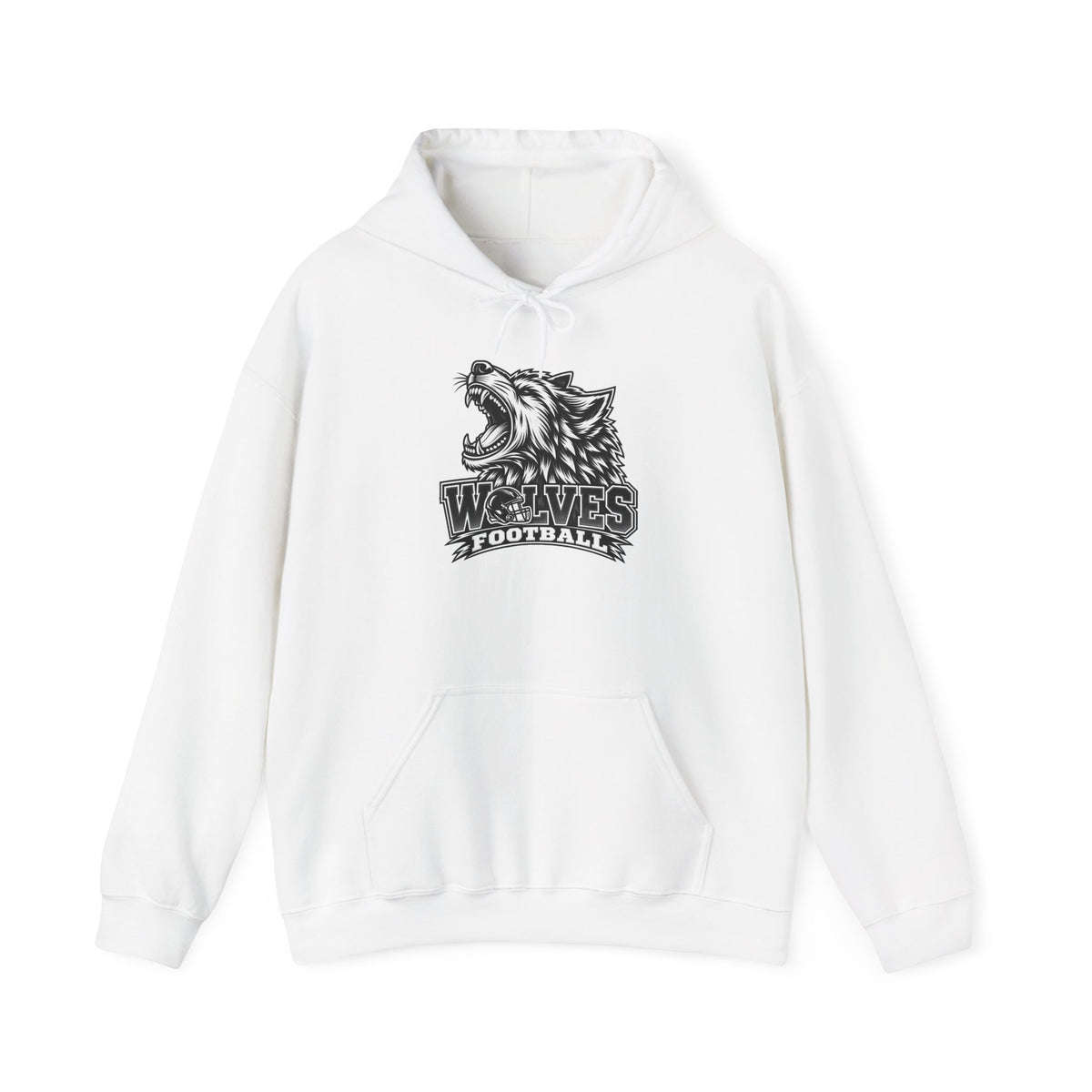 Wolves Football Hoodie — Vintage Roaring Wolf Team Pullover