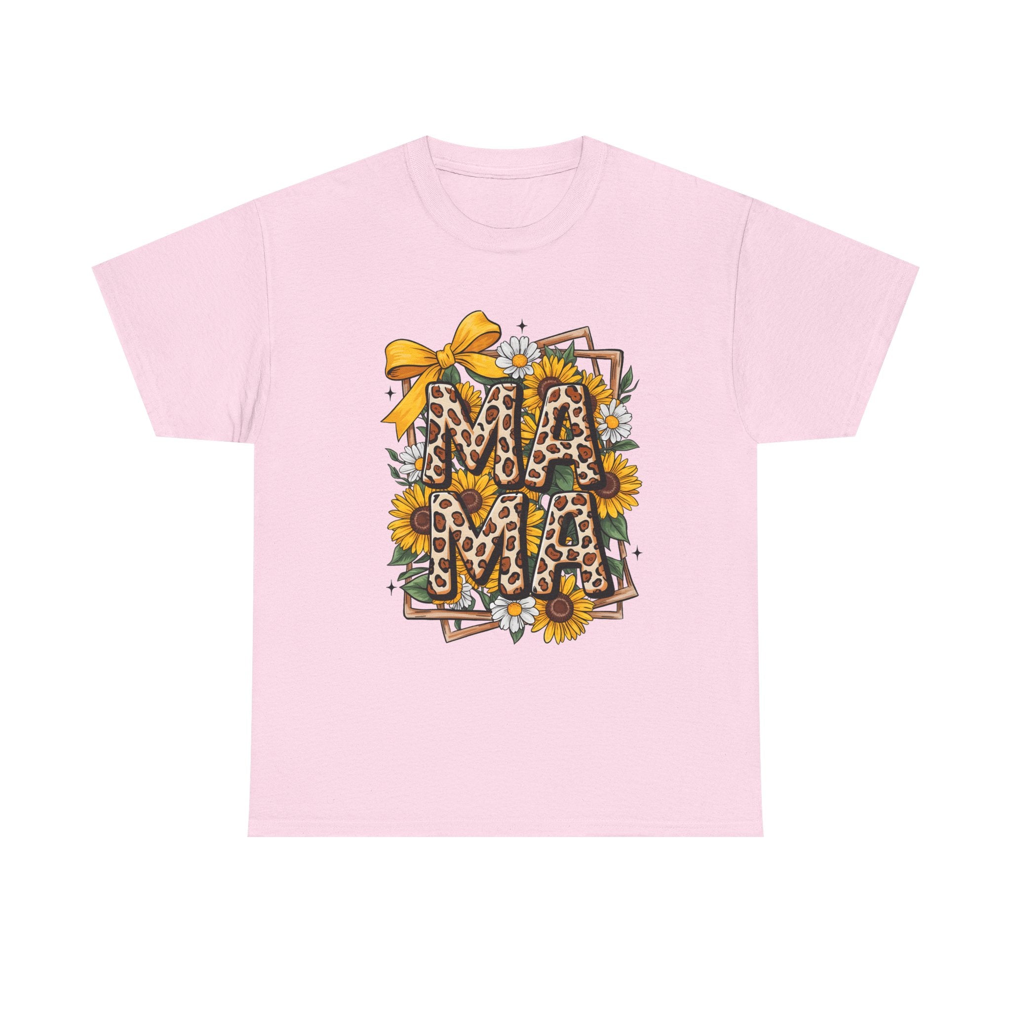 Mama Leopard Print Sunflower T-Shirt
