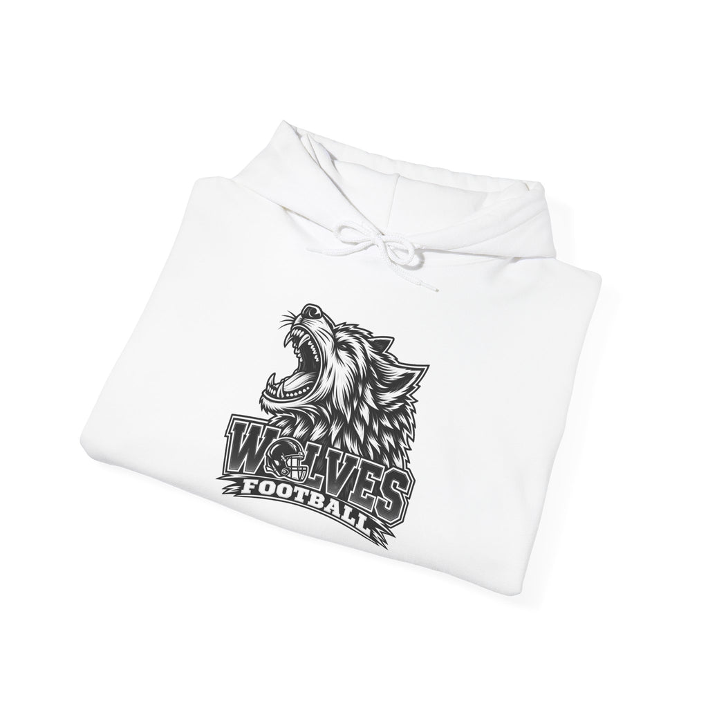 Wolves Football Hoodie — Vintage Roaring Wolf Team Pullover