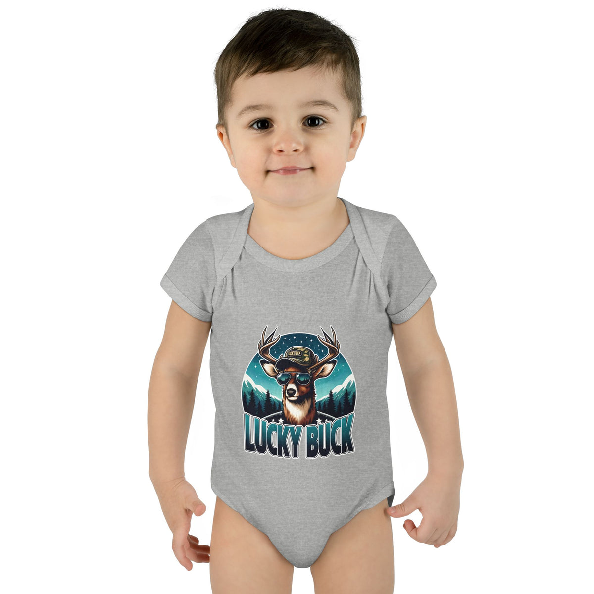 Lucky Buck Baby Bodysuit — Cute Deer Infant One-Piece