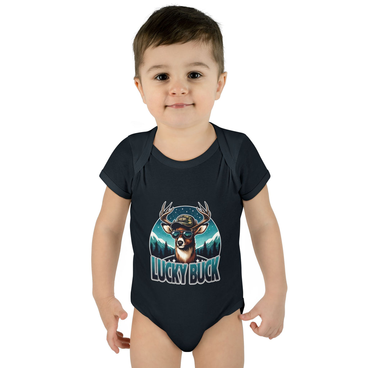 Lucky Buck Baby Bodysuit — Cute Deer Infant One-Piece