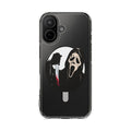 Clear Magnetic Phone Case — Scream Mask & Knife Horror Design
