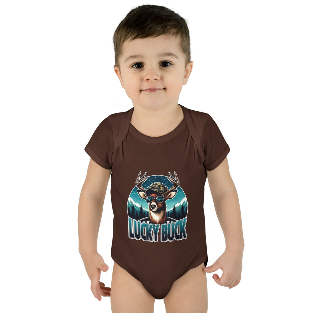 Lucky Buck Baby Bodysuit — Cute Deer Infant One-Piece