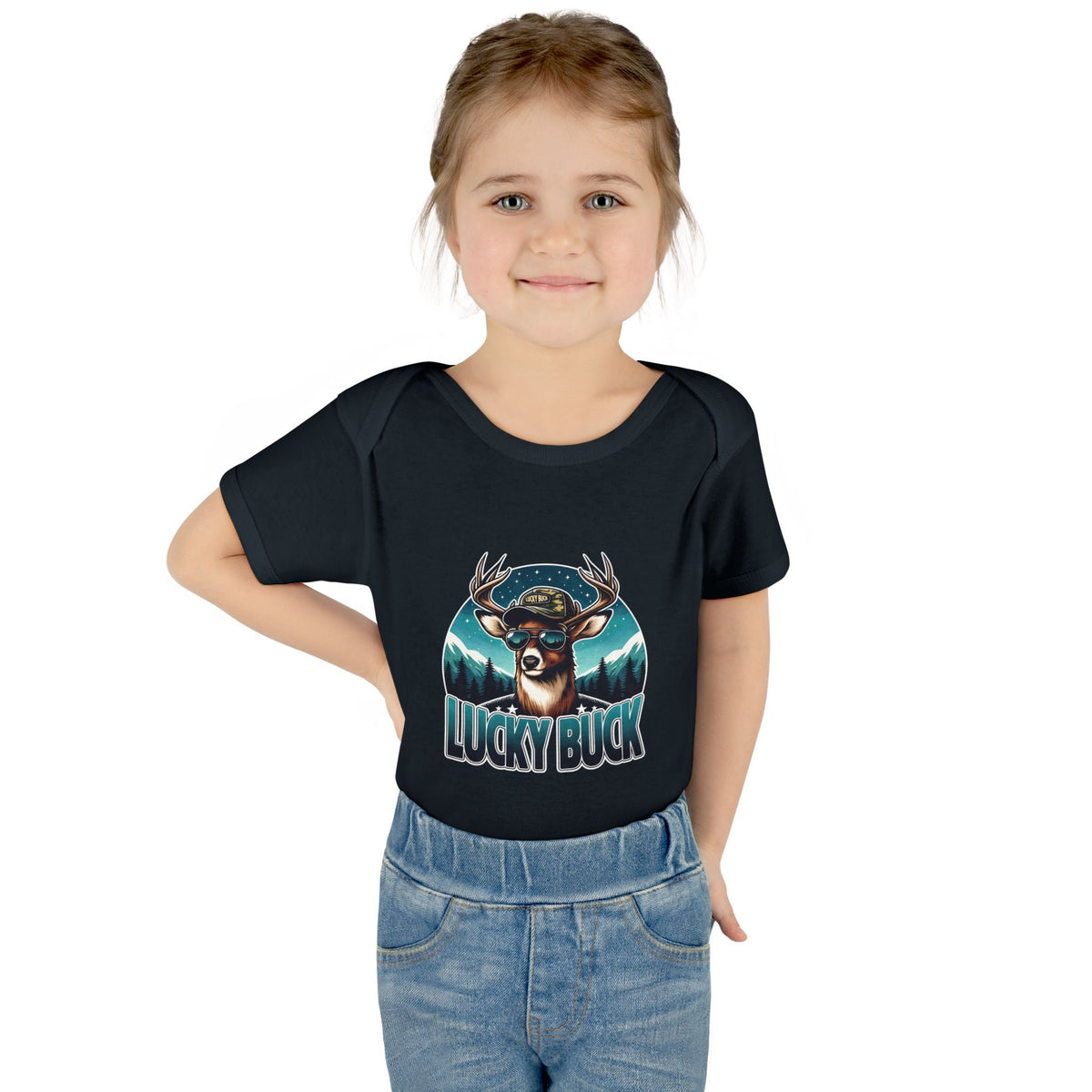 Lucky Buck Baby Bodysuit — Cute Deer Infant One-Piece