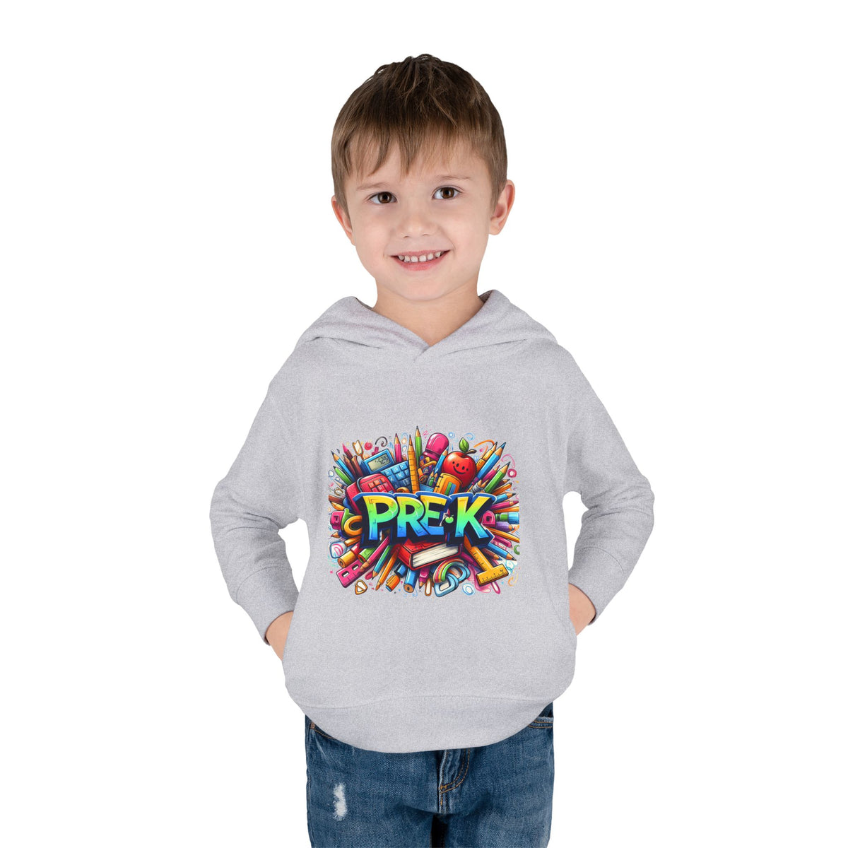 Pre-K Toddler Hoodie — Colorful School Kids Pullover Fleece