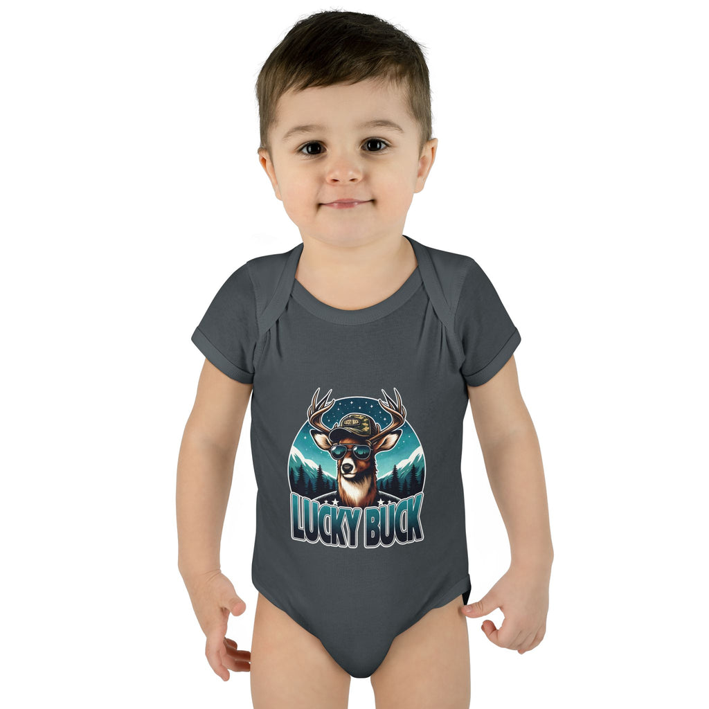 Lucky Buck Baby Bodysuit — Cute Deer Infant One-Piece