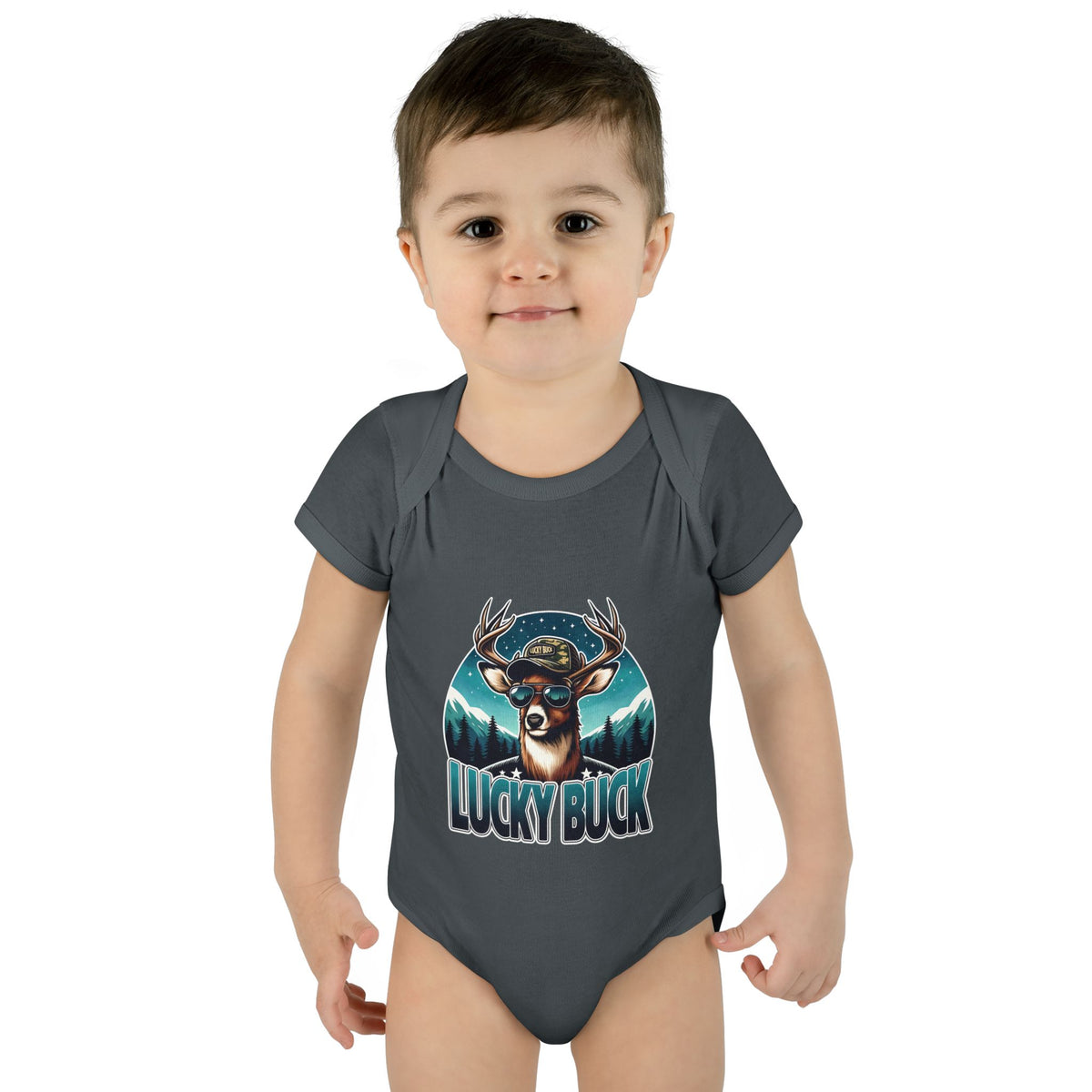 Lucky Buck Baby Bodysuit — Cute Deer Infant One-Piece