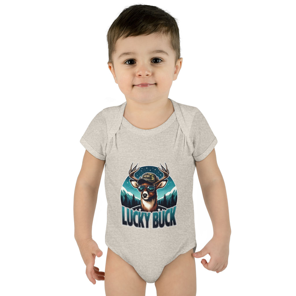 Lucky Buck Baby Bodysuit — Cute Deer Infant One-Piece