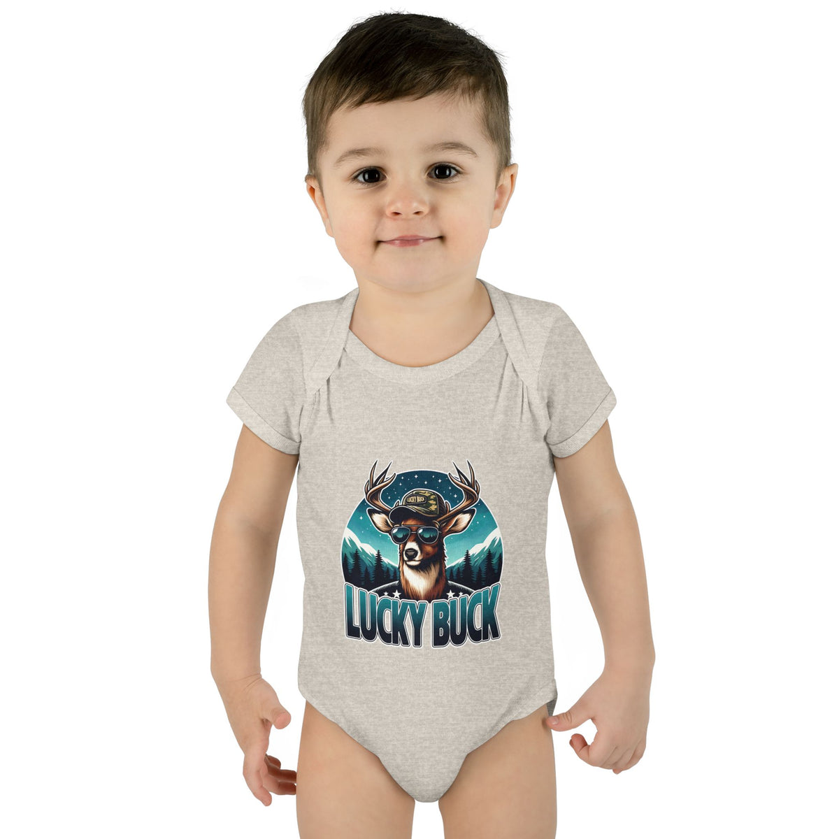 Lucky Buck Baby Bodysuit — Cute Deer Infant One-Piece