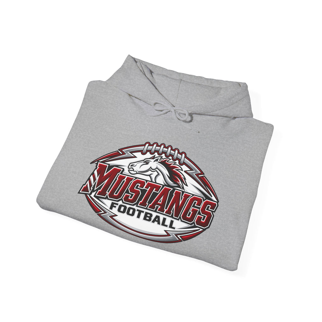 Mustangs Football Hoodie — Vintage Mascot Football Logo Pullover