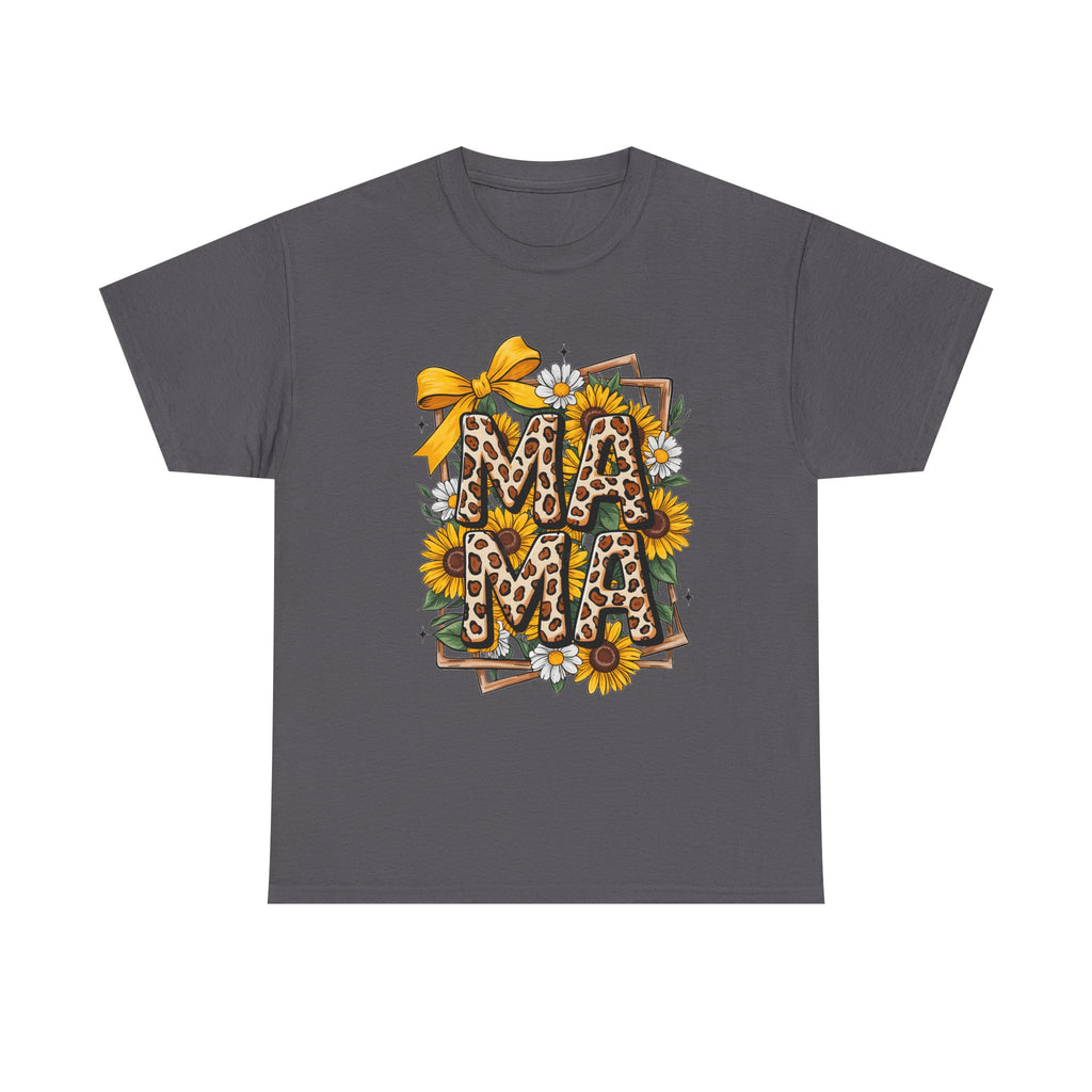 Mama Leopard Print Sunflower T-Shirt