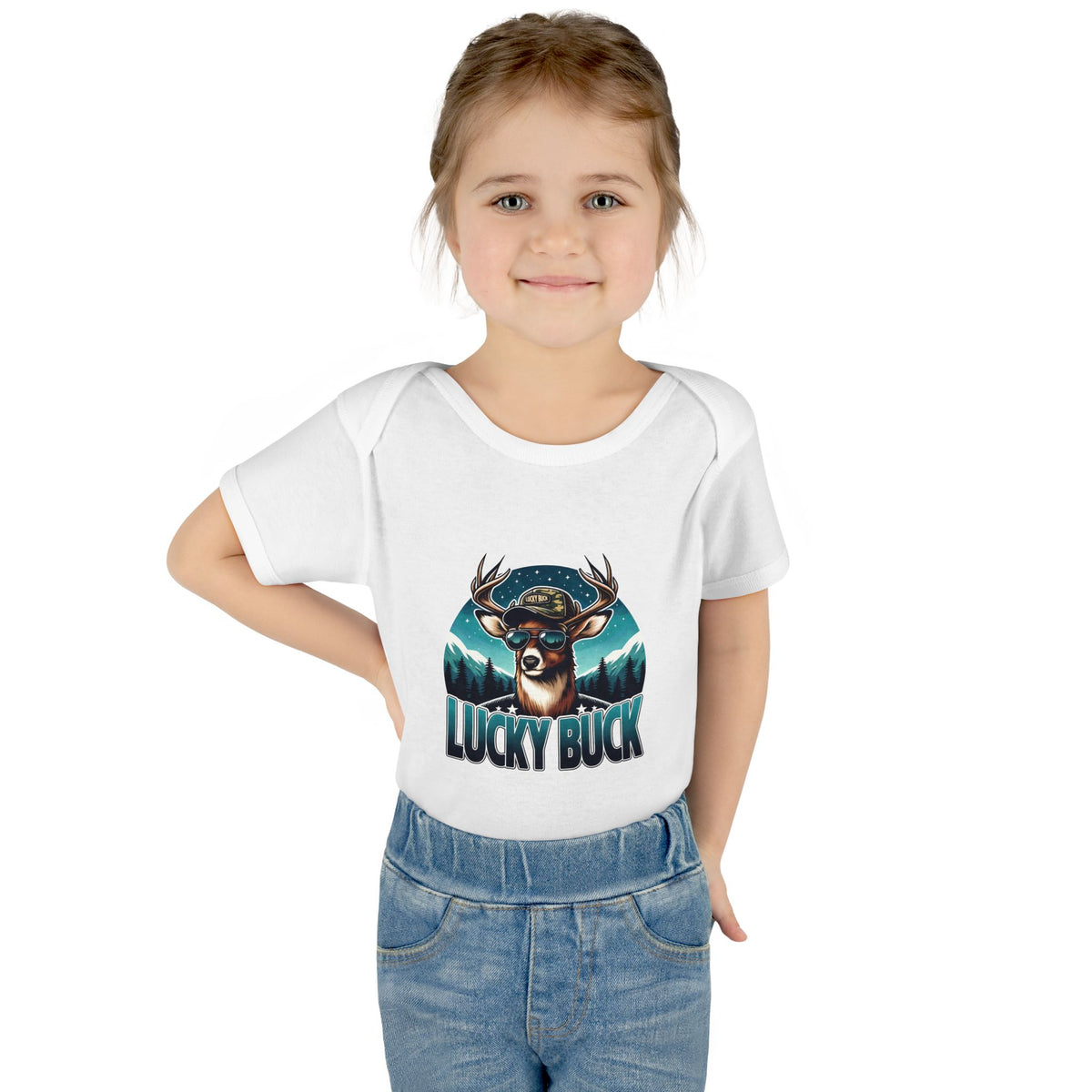 Lucky Buck Baby Bodysuit — Cute Deer Infant One-Piece