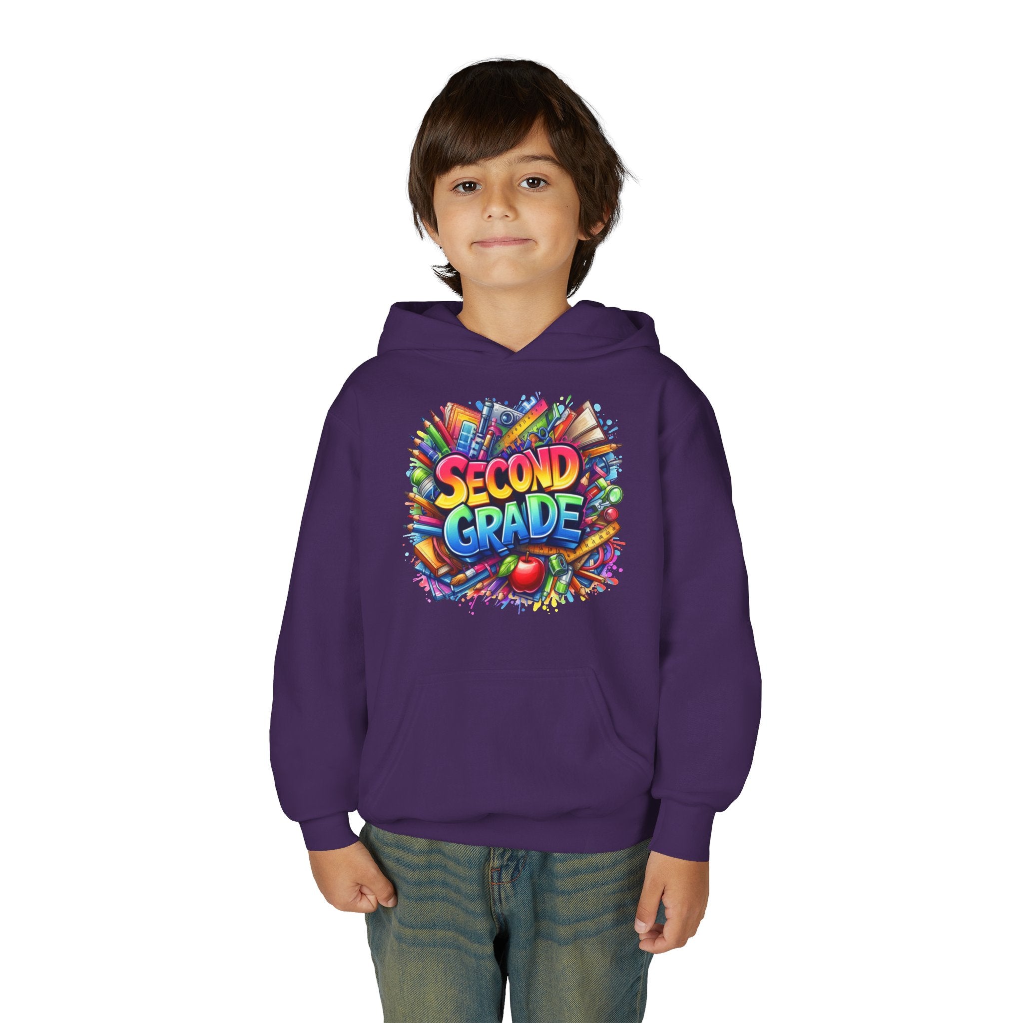 Second Grade Kids Hoodie — Colorful School Ready Sweatshirt for Students