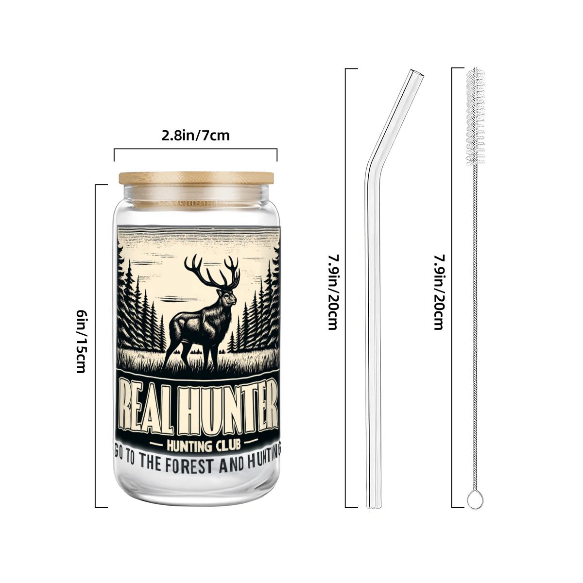 Glass Tumbler with Straw  Bamboo Lid  (16oz) A08VI24050618
