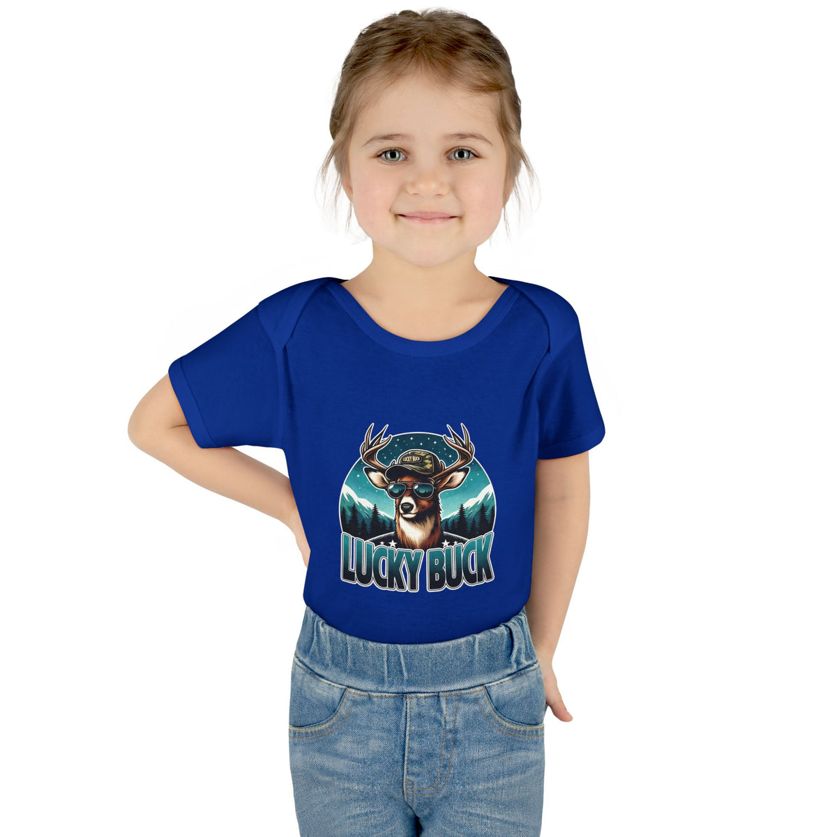 Lucky Buck Baby Bodysuit — Cute Deer Infant One-Piece