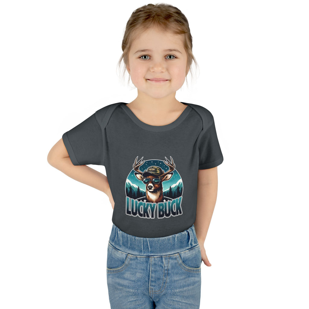 Lucky Buck Baby Bodysuit — Cute Deer Infant One-Piece