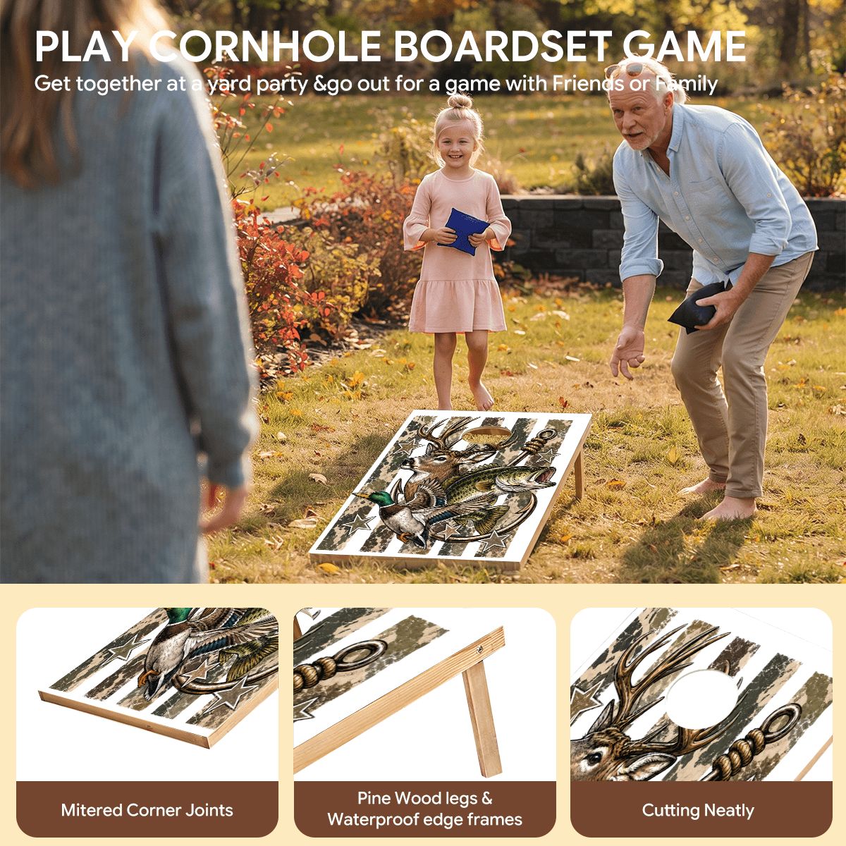 Cornhole Boards Game Set DeerFish 70
