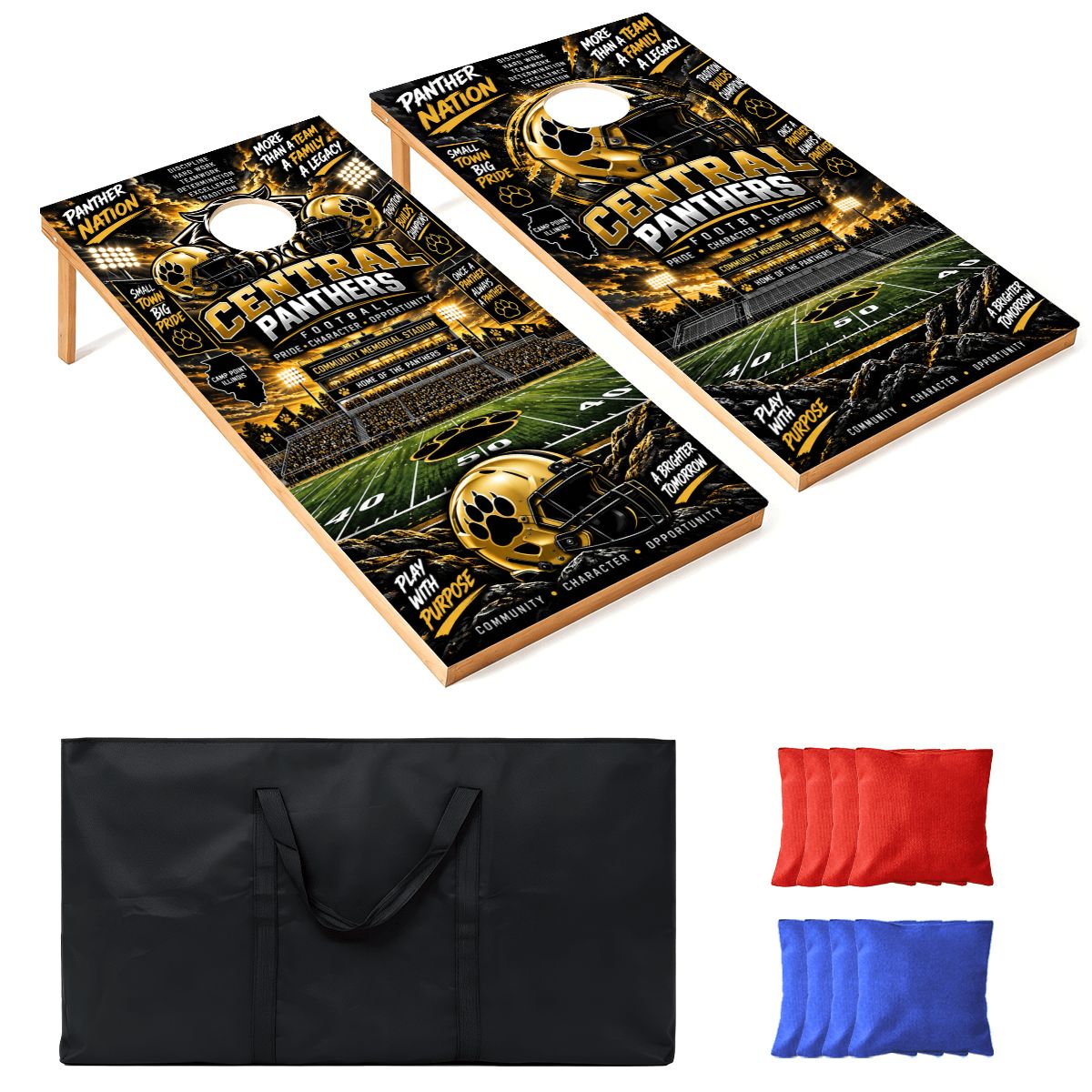 Cornhole Boards Game Set Camp Point Central Panthers