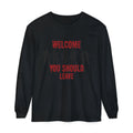 Welcome You Should Leave Long Sleeve T-Shirt — Horror Movie Silhouette Tee