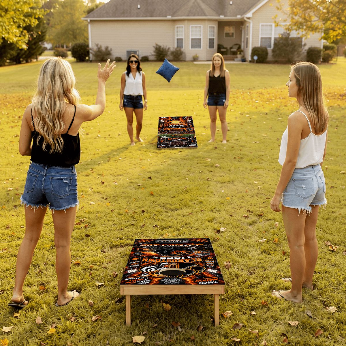 Cornhole Boards Game Set Beardstown Tigers