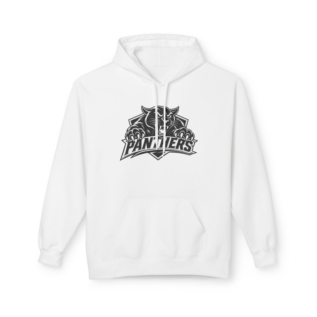 Panthers Logo Hoodie — Vintage Black & White Sports Pullover