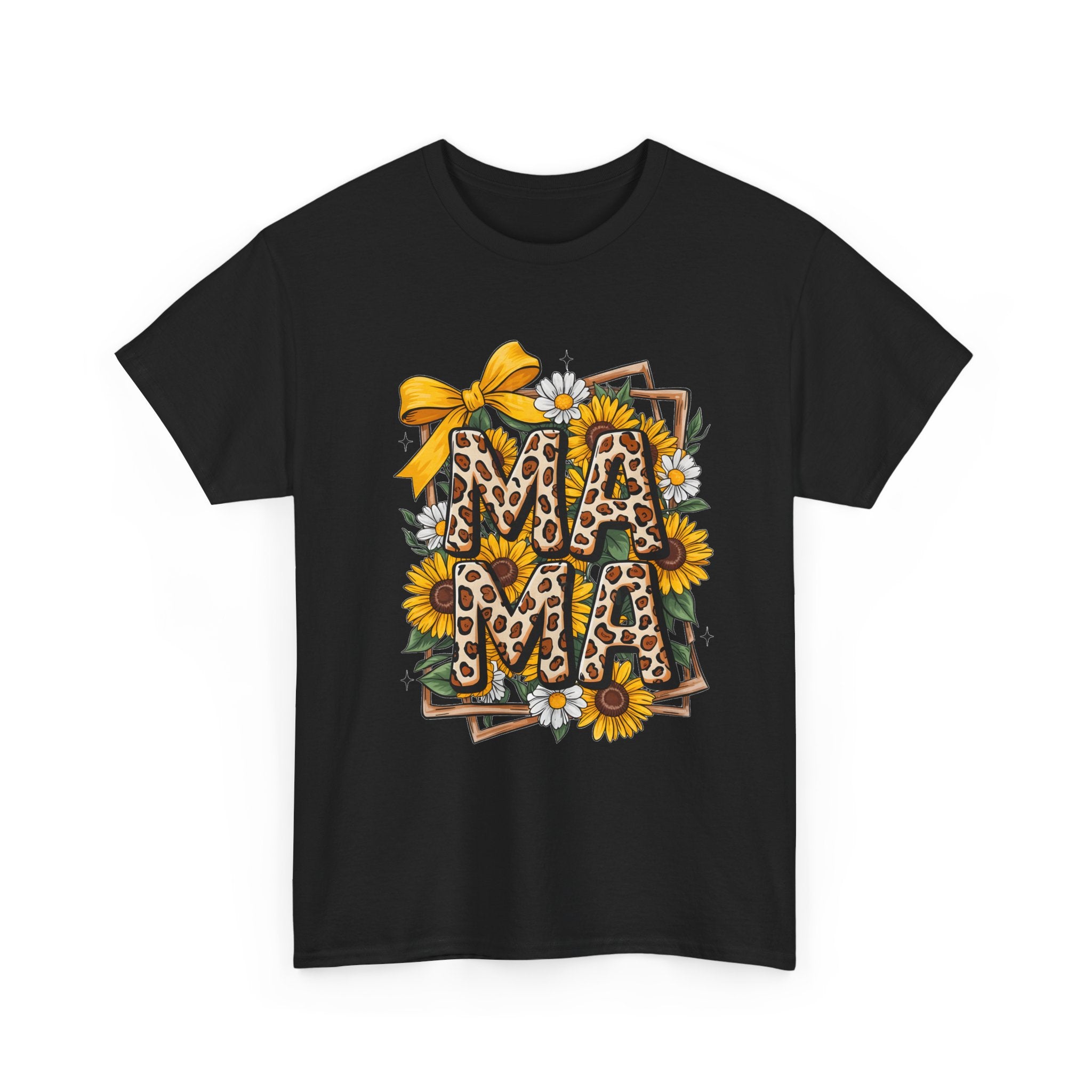 Mama Leopard Print Sunflower T-Shirt