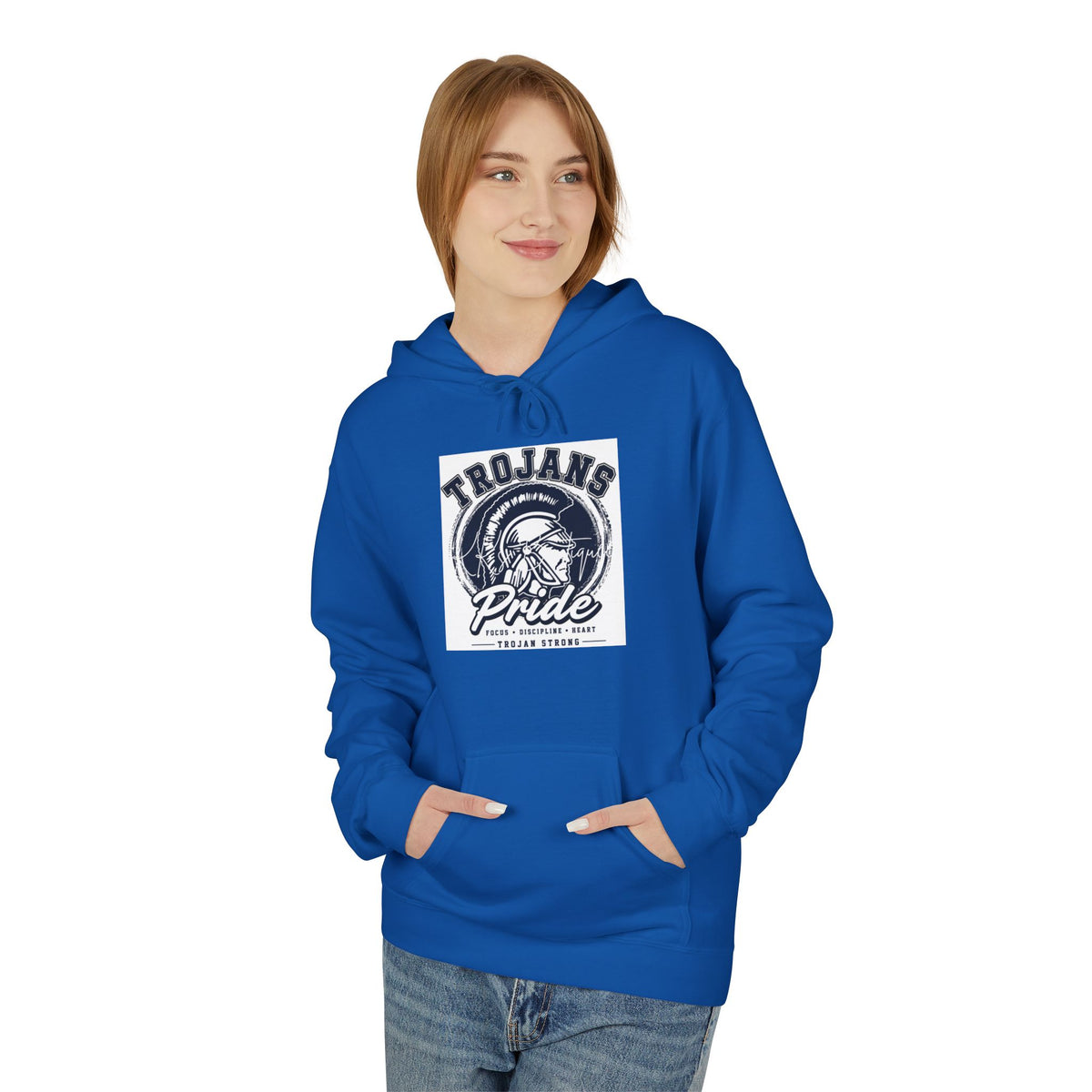 T-shirt Hoodie: Trojans Pride Vintage Logo Hoodie — School Spirit Sweatshirt